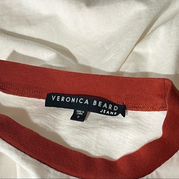 Veronica Beard Outlaw Rusty Red Ringer Tee Sz S - Picture 5 of 9